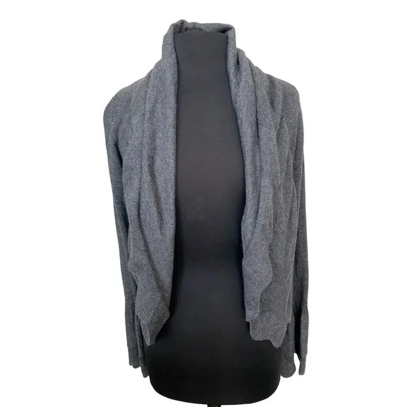 Lilis Closet Anthropologie XS Gray Open Front Cardigan Sweater Shawl Collar 2118 - Picture 1 of 12